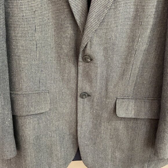 Vtg Stanley Blacker Silk Blend Sport Coat Blazer Mens 38 Short Gray Check Lined - Picture 4 of 16